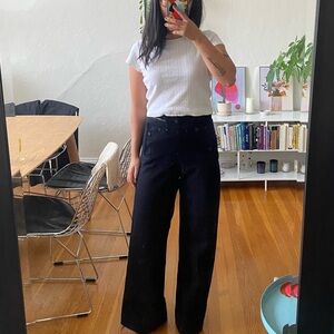 vintage navy blue wool sailor pants